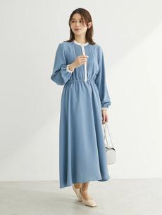 ・ELENCARE DUE バイカラーピンタックワンピ ・ELENCARE DUE バイカラーピンタックワンピ